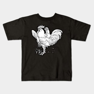 Rooster And Hen Design Kids T-Shirt